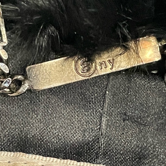 Vintage Eny Women's Black Rabbit Fur and Leather Vest Size Small - Picture 13 of 16